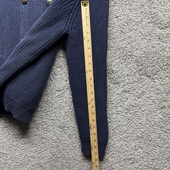 ORVIS Double Breasted Cardigan Sweater Men's Large Cotton Navy Fisherman Grandpa - Picture 9 of 16